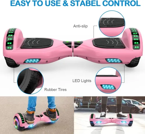 Vista 3 de CBD Hoverboard, 6.5" All-Terrain Scooter with Bluetooth Speaker LED Lights