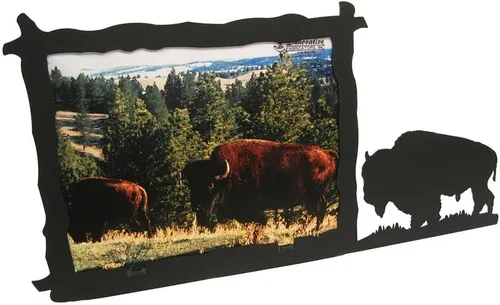 Vista 6 de Innovative Fabricators, Inc. Marco de fotos Wildlife, fabricado en Estados Unidos, osos y pinos, paisaje de 3.5 x 5 pulgadas