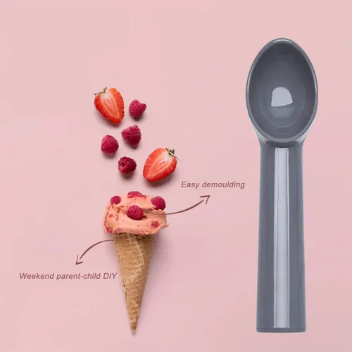 Vista 4 de Cuchara de helado duradera y resistente, cuchara de plástico anticongelante antiadherente, cuchara de helado profesional, cuchara de helado, gris, 2