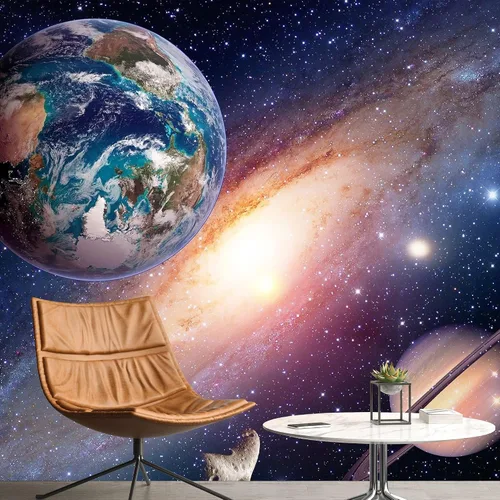 Vista 26 de NWT Calcomanía removible para pared, diseño de nube galáctica, estrella, nebulosa, fantasía, ciencia ficción, astronomía y arte espacial, arte
