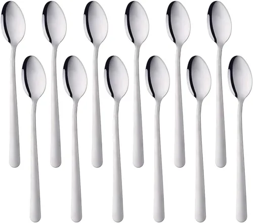 Vista 14 de Juego de 12 cucharas de café, mini cucharas de café, cucharas de café expreso de acero inoxidable, cucharas pequeñas para postre, té, aperitivo, 4.5