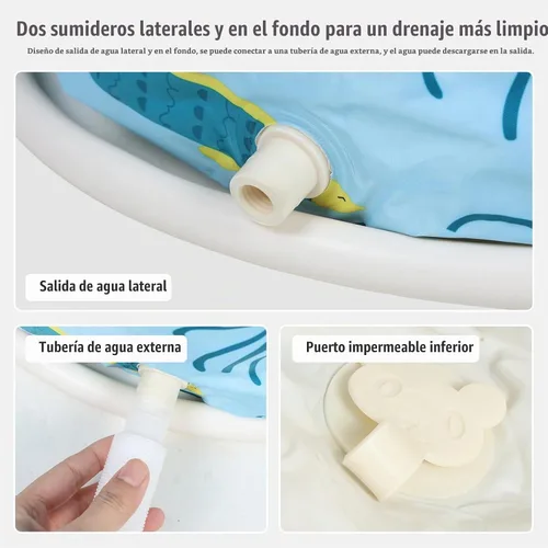 Vista 5 de 43" Large Foldable Bathtub, Freestanding Surround Collapsible Bathtub, Extra Large Foldable Bathtub with Plastic Frame, Family SPA Soaking Tub for