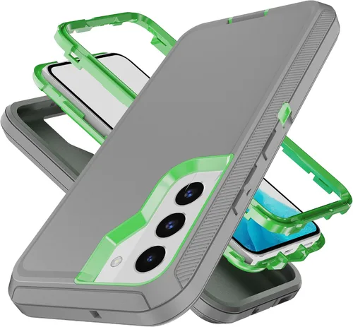 Vista 9 de YmhxcY Funda S22, funda para Galaxy S22, funda duradera de 3 capas a prueba de caídas, protección contra caídas, funda de goma sólida mate