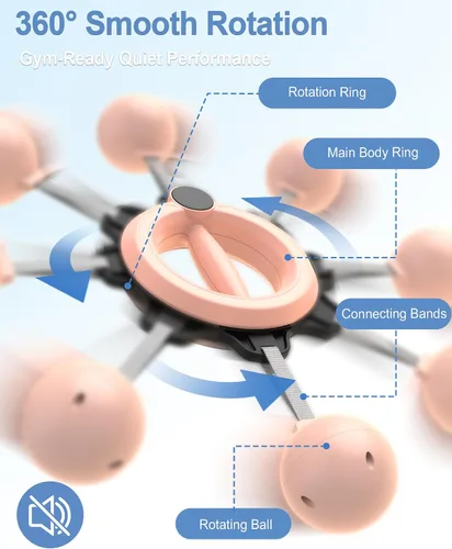 Vista 3 de TINRIEF Entrenamiento de Brazo para Hombres y Mujeres, Entrenador de Antebrazo de 360° con Manivela Manual, Entrenador de Pecho, Equipo
