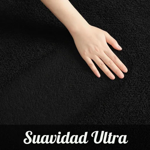 Vista 5 de FlyDOIT Alfombras redondas para dormitorio, sala de estar, 4 x 4, color negro, súper suaves, cómodas, gruesas, de espuma viscoelástica, alfombra