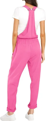 Vista 6 de ReachMe Overol con pechera ajustable para mujer, estilo casual, holgado, con bolsillos