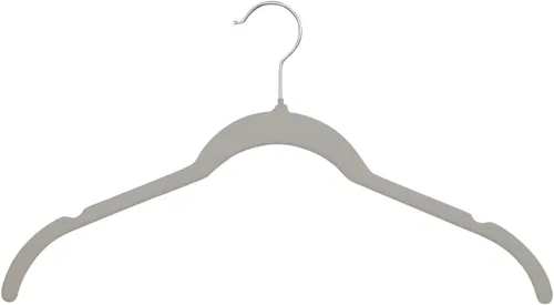 Vista 10 de ManGotree Perchas de terciopelo para mujer, perchas de 16.5 pulgadas con ranura para el hombro, perchas antideslizantes para ropa de vestir