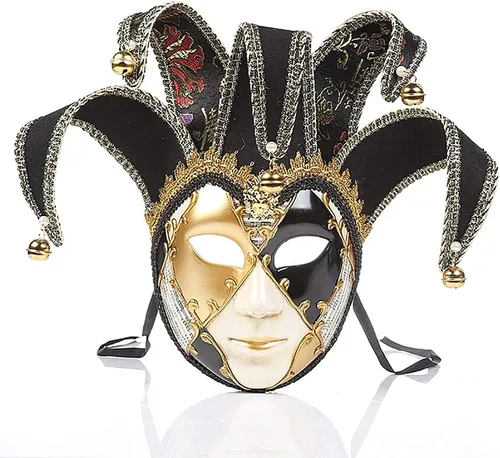 Vista 19 de Máscara veneciana de cara completa para carnaval, Mardi Gras, cosplay, Halloween, fiesta, decoración de pared
