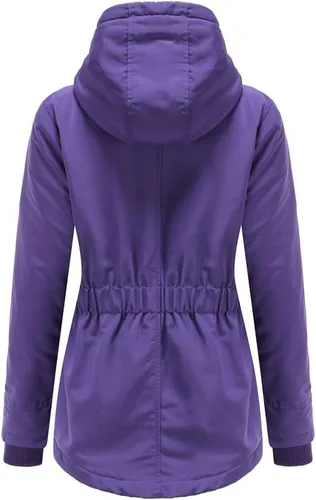 Vista 4 de ONDIAN Women's Jacket Long Ladies Warm Winter Coat Windproof Hood Lightweight Climbing Outdoor Hooded Trench Coats