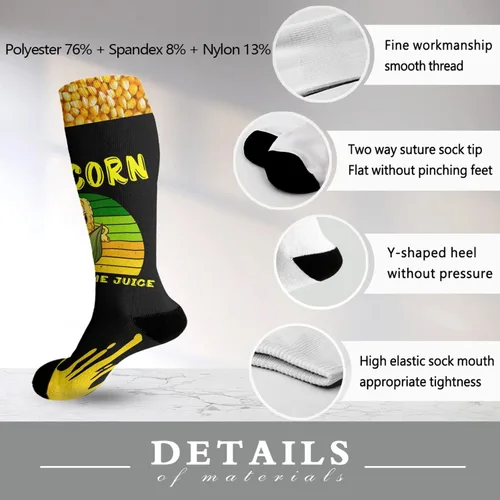 Vista 6 de devor Womens Long Socks corn Knee High Sock Youth Long Thigh High Sock Funny it's corn it has the juice Sock