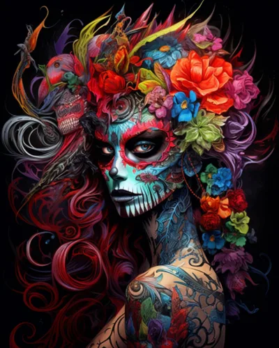 Vista 23 de Pintura por números retrato de niña con sombrero de mago Tucocoo, pintura DIY en lienzo con pinceles, pinturas acrílicas, calabaza de Halloween