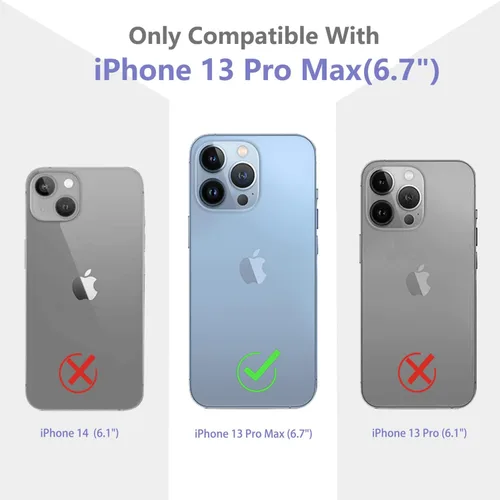 Vista 2 de Funda con diseño de patrón de flores para iPhone 13 Pro Max [con protector de pantalla], funda transparente floral para teléfono de mujer a prueba