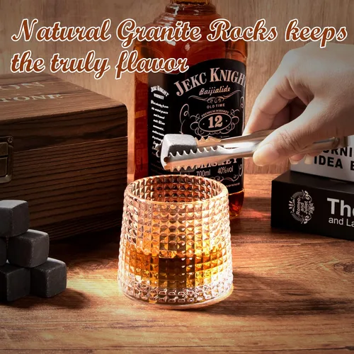 Vista 7 de Regalos de cumpleaños para hombres, juego de regalos de piedras de whisky para el día del padre, Navidad, el mejor regalo para hombres, papá