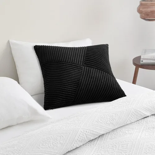Vista 7 de Topfinel Juego de 2 fundas de almohada decorativas negras de 16 x 16 pulgadas para sofá, cama, decoración rústica estilo bohemio para el hogar