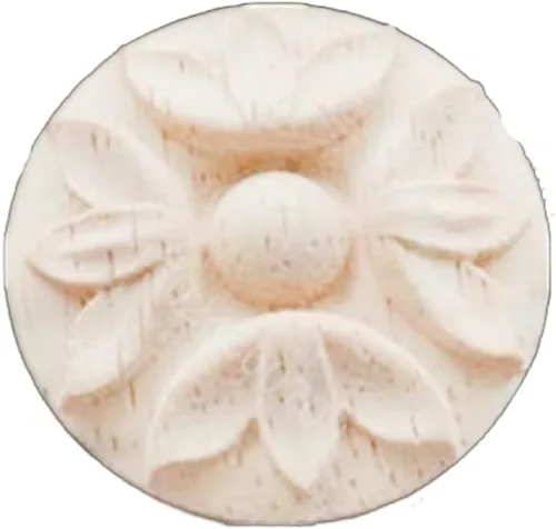 Vista 10 de 4 piezas de apliques de madera redondos para decoración de muebles de puerta de cama, decoración de gabinete de madera, decoración de muebles sin