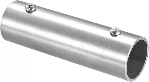 Vista 4 de uxcell Rail Pipe Fitting 2-Way 3.937 in Longitud 202 Conector recto de acero inoxidable cepillado para barandilla de pasamanos de 25mm/1" OD