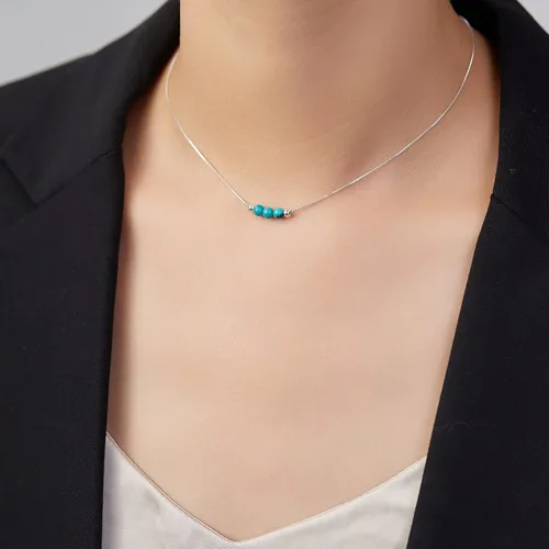 Vista 2 de Dainty Pearl 925 Sterling Silver Choker Collar Necklace Handmade With 3 White Pearl April Birthstone Jewelry Necklace Gifts for Women Young Lady