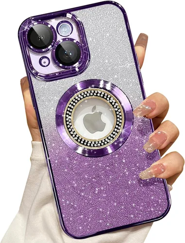 Vista 229 de Misscase Funda magnética con purpurina para iPhone 11 compatible con MagSafe, protección completa, delgada, a prueba de golpes, antiarañazos