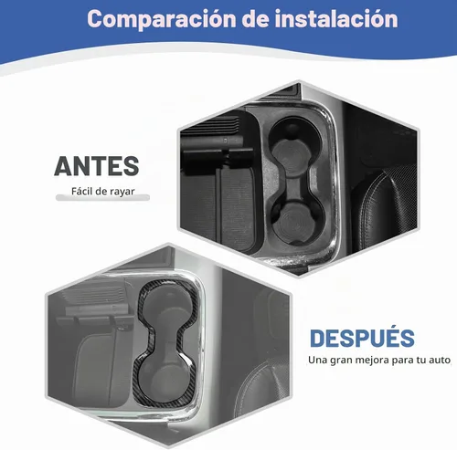 Vista 3 de RT-TCZ para RAM Cubierta de Soporte de Tazas de Consola Central Marco de Cubierta para Dodge RAM 2012-2017 Negro Fibra de Carbono ABS Accesorios