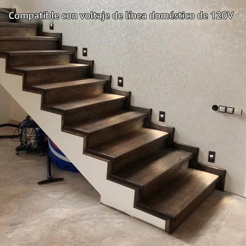 Vista 7 de LEONLITE - Luces LED para escalones de 3CCT 120V, 3.5W 110LM regulables del 5% al 100%, impermeables para interiores y exteriores, verticales, luz