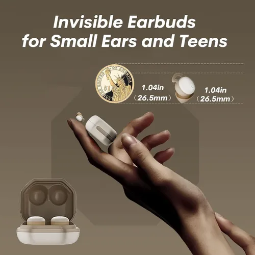 Vista 9 de Xmenha Audífonos invisibles para dormir, inalámbricos, pequeños, pequeños, discretos, con cancelación de ruido, auriculares para dormir, Bluetooth