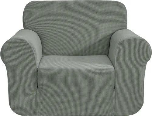 Vista 95 de CHUN YI - Funda elástica de 1 pieza para sillón grande, funda protectora suave de Jacquard con elastano, detalle de cuadros y parte inferior
