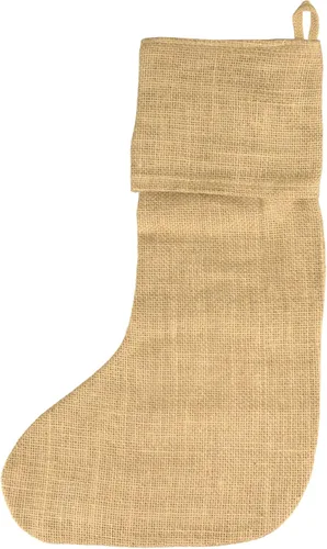Vista 2 de Medias navideñas de yute de arpillera, 16 pulgadas, paquete de 6 (natural)