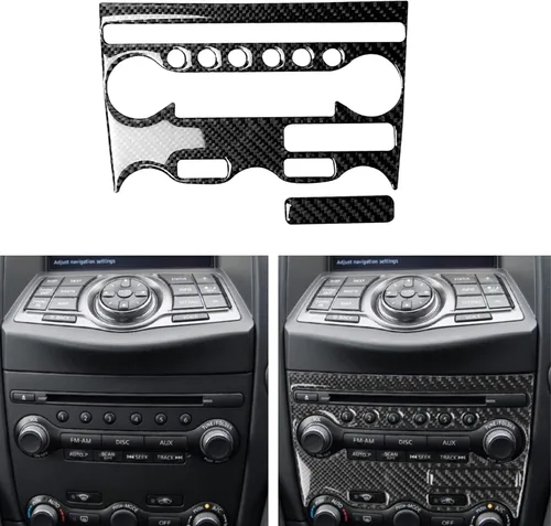 Vista 26 de Adhesivo decorativo de fibra de carbono suave para el interior del automóvil, velocímetro de control central, compatible con Nissan 370Z Z34 2019