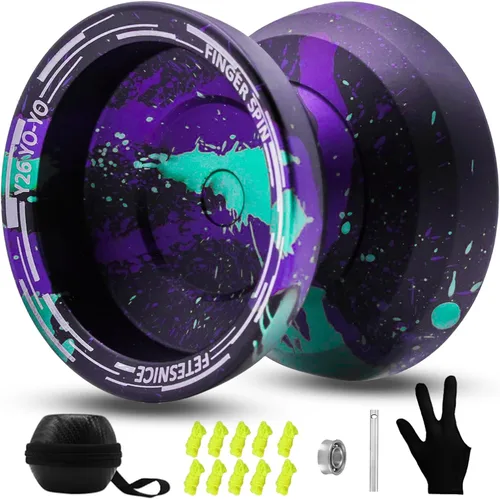 Vista 12 de FETESNICE Yoyo profesional de mariposa Y26 - Yoyo giratorio de dedo de doble modo receptivo/no responde, para niños, adultos y jugadores