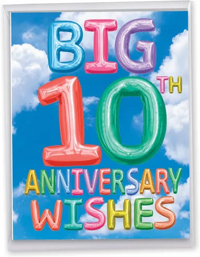 Vista 11 de The Best Card Company - Tarjeta jumbo del 10º aniversario con sobre (8.5 x 11 pulgadas) - Felicitaciones grandes por 10 años de matrimonio - Gran