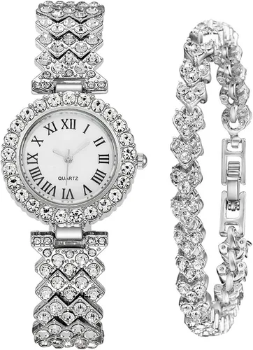 Vista 10 de ADSBIAOYE Relojes de pulsera de lujo para mujer, reloj de pulsera de diamante, reloj de cuarzo casual de moda para mujer