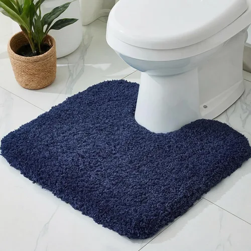 Vista 9 de Disolla Alfombra de inodoro en forma de U, color beige, 23 x 24, lavable a máquina, antideslizante, alfombra de piso de inodoro de felpa suave