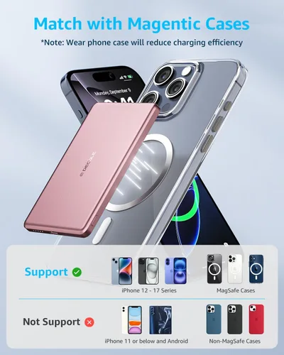 Vista 6 de Banco de energía "Air" para MagSafe 5000mAh Ultra Slim cargador