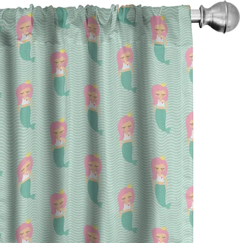 Vista 17 de Lunarable Cortinas para ventana para mascotas, divertidos personajes de gatos, estilo artístico, gatitos juguetones, animales peludos, decoración