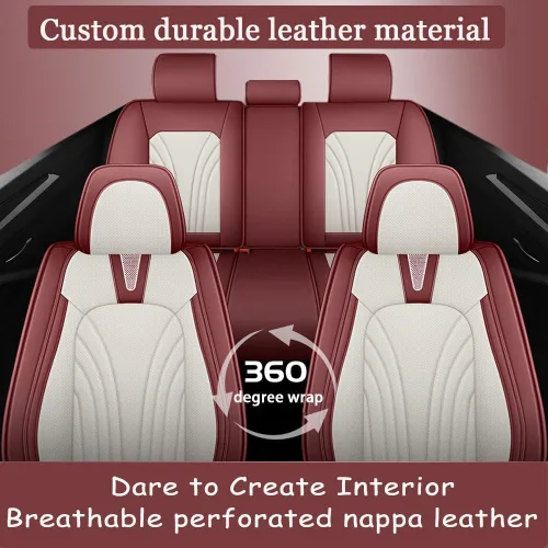 Vista 4 de Fundas de asiento de automóvil para Toyota Matrix 2003-2013, impermeables, de piel sintética, compatibles con bolsas de aire, fundas protectoras