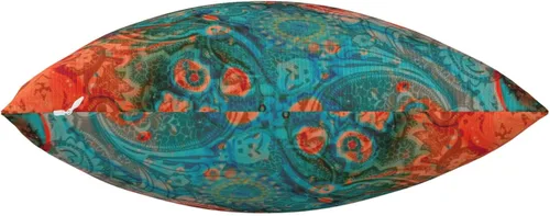Vista 4 de VARUN Fundas de almohada abstractas con diseño de mandala y flores, fundas de almohada cuadradas para decoración del hogar, sofá, automóvil