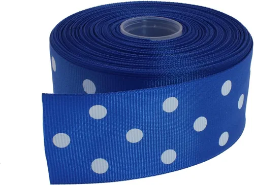 Vista 48 de Cinta de grogrén de lunares de 25 yardas cada rollo 100% poliéster (1 pulgada, beige)
