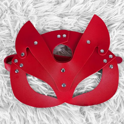 Vista 4 de Máscara de cuero para mujer, disfraz de gato sexual, máscara de media cara, máscara de animal para cosplay, fiesta de Halloween, mujeres y mujeres