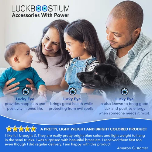Vista 4 de LUCKBOOSTIUM Colgante de elefante feliz con azul, blanco y negro, adorno colgante de coche y piedra preciosa de dije – Accesorios para espejo
