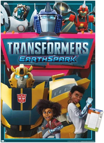 Vista 11 de Trends International Transformers: Earthspark - Póster de pared de grupo, 14.725 x 22.375 pulgadas, versión enmarcada de madera de granero