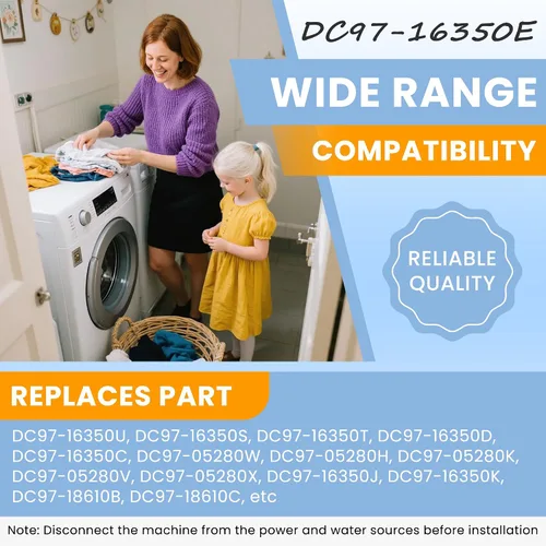 Vista 5 de ACTUALIZA WA50R5200AW/US, WA50R5400AV/US WA45H7000AW/A2 WA422PRHDWR/AA Barras de suspensión para lavadora Compatibles con Samsung WA45H7200AW Blanco