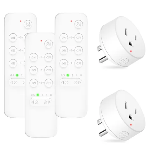 Vista 100 de NineLeaf - Enchufe de salida de control remoto, interruptor de luz de encendido y apagado inalámbrico desmontable 500FT Light Plug Decorator