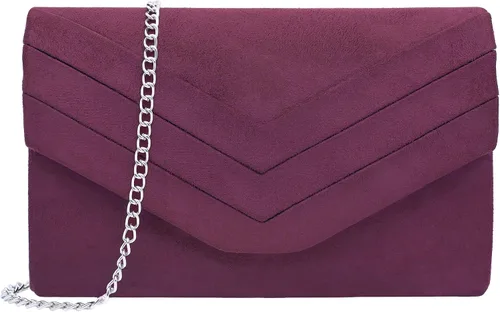 Vista 9 de Clutch Purses for Women Suede Pleated Evening Bag Wedding