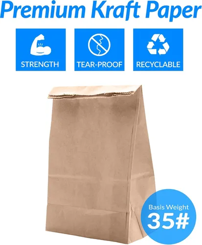 Vista 3 de Reli. Bolsas de papel marrón 500 unidades Bolsas de almuerzo de papel ideales para almuerzos pequeños y manualidades Perfecto para sándwiches