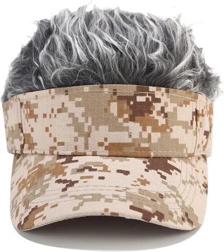 Vista 5 de Gorra de peluca para hombre, estilo hip hop, popular, camuflaje, gorra de béisbol, gorra de peluca ajustable