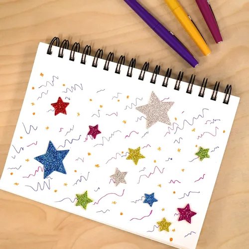 Vista 5 de READY 2 LEARN - Pegatinas de espuma con purpurina - Estrellas multicolor - Paquete de 168 - Pegatinas autoadhesivas para niños - Pegatinas