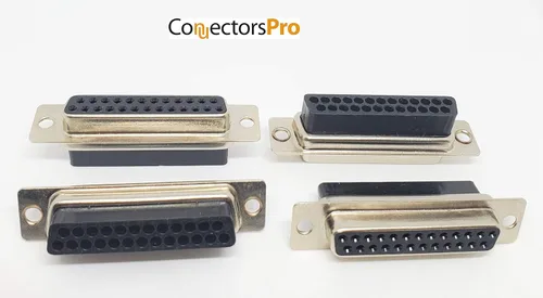 Vista 5 de Kit de conector hembra DB25, 4 juegos con capuchas y 100 pines, RS232 D-Sub 25P tipo crimpado