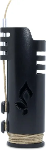 Vista 3 de Paquete de Mecha de Cáñamo: Rollo Beeline de 200 Pies + 1 Encendedor de Mecha Hemplights (Negro)