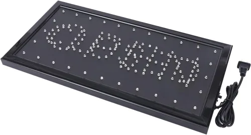 Vista 3 de Letrero LED abierto para negocios. Tablero de anuncios brillante de 19 x 10 pulgadas, letrero de apertura y cierre de alta visibilidad, luz