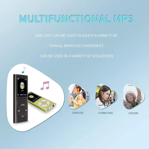 Vista 4 de Reproductor de MP3, reproductor de música MP3 portátil sin pérdidas delgado con auriculares, pantalla LCD de 1.8 pulgadas, reproductor de música